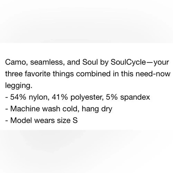 SOUL soulcycle Camo Leggings New Seamless Gym Workout - Picture 5 of 7